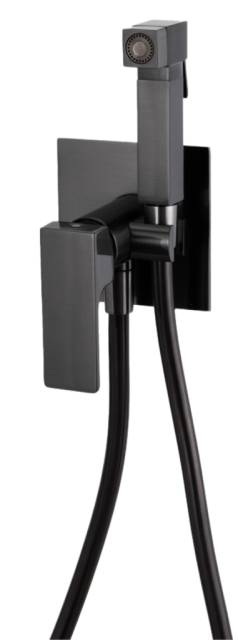 Гигиенический душ со смесителем Remer Absolute AU65CFP, чёрный брашированный хром