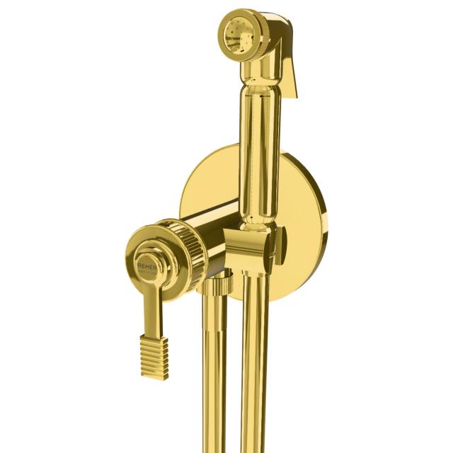 Гигиенический душ со смесителем Remer Atelier AL65ZDO, золото глянцевое