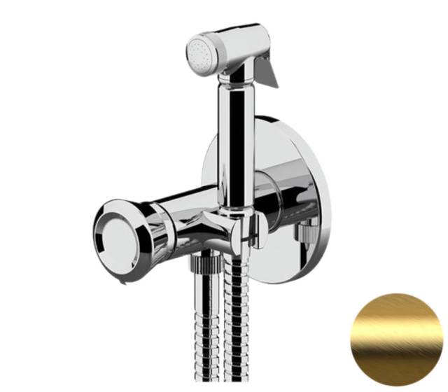 Гигиенический душ со смесителем Remer Element ET65BG, золото брашированное