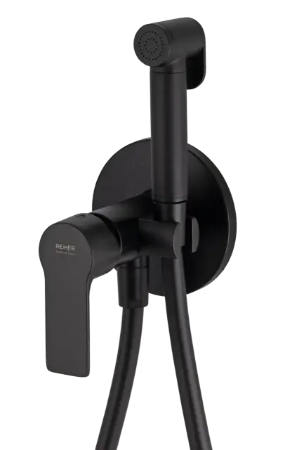 Гигиенический душ со смесителем Remer Energy EY65WNO, черный матовый