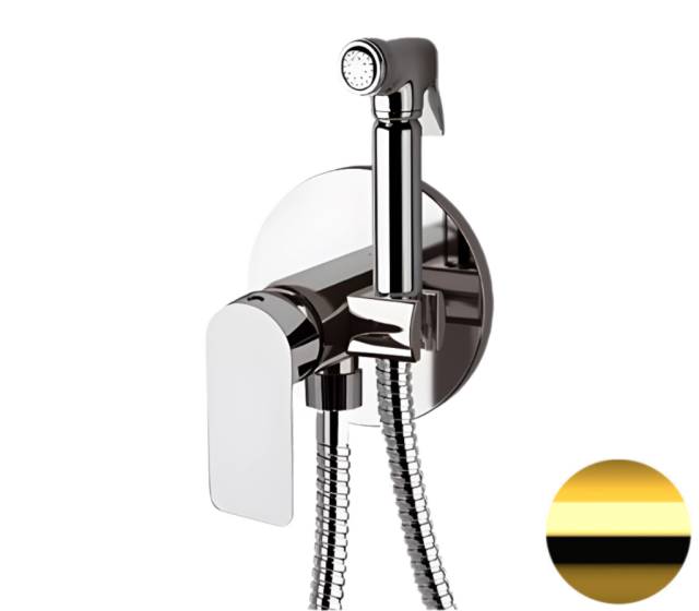 Гигиенический душ со смесителем Remer Infinity I65DO, золото глянцевое