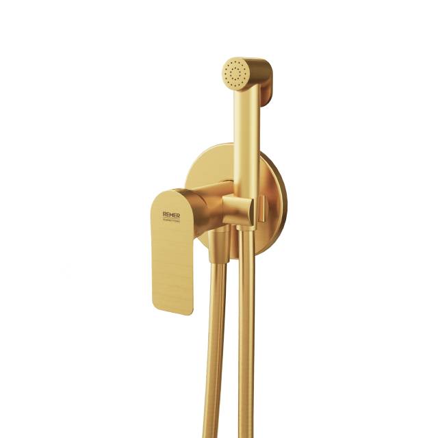 Гигиенический душ со смесителем Remer Infinity I65WBG, золото брашированное