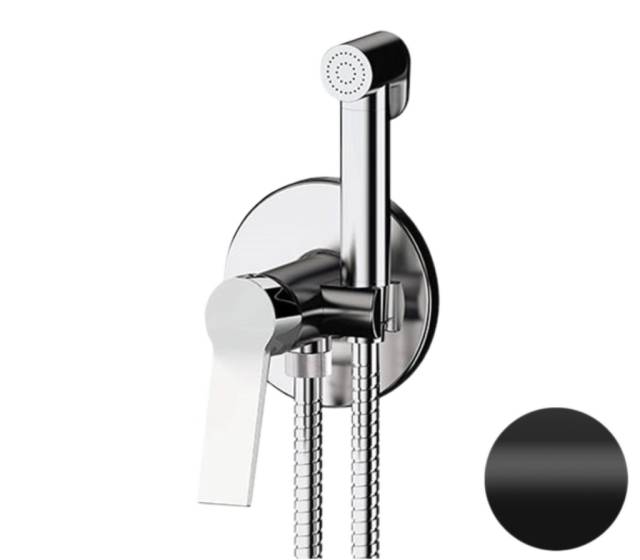 Гигиенический душ со смесителем Remer Slash SL65WNO, черный матовый