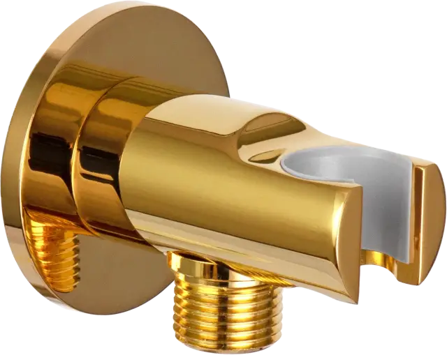 Держатель ручного душа с подключением шланга Remer 337MDO, золото глянцевое