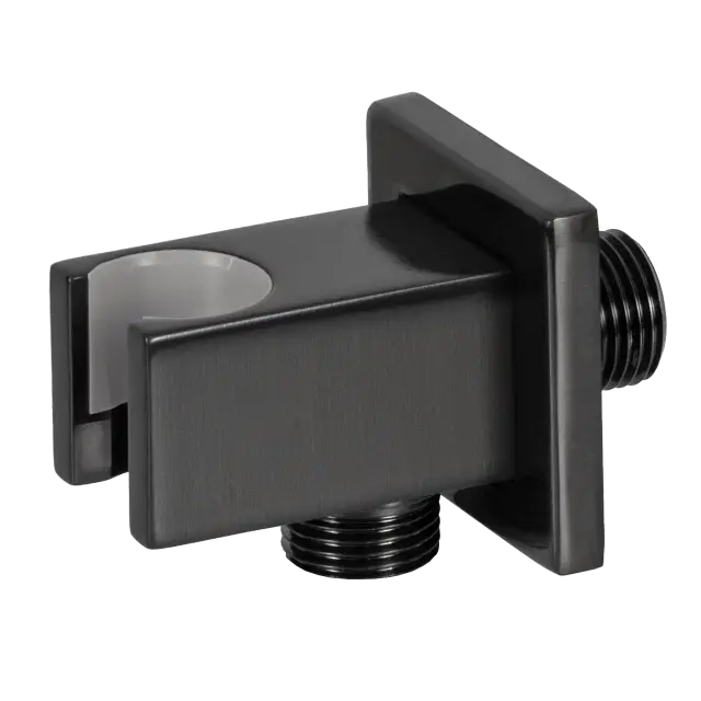 Держатель ручного душа с подключением шланга Remer 337QCFP, черный брашированный хром