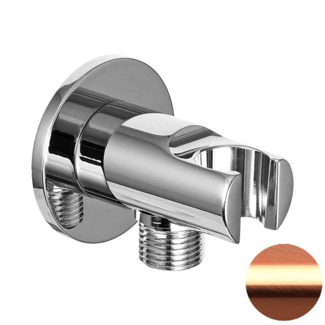 Держатель ручного душа с подключением шланга Remer 337MRP, медь брашированная