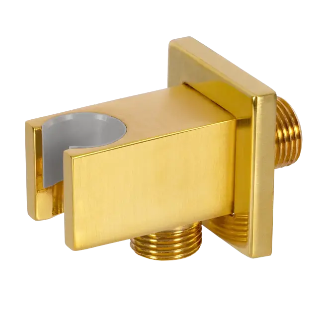 Держатель ручного душа с подключением шланга Remer 337QBG, золото брашированное