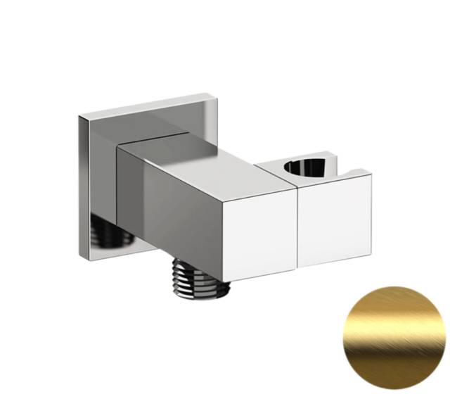 Держатель ручного душа с подключением шланга Remer 337SBG, золото брашированное