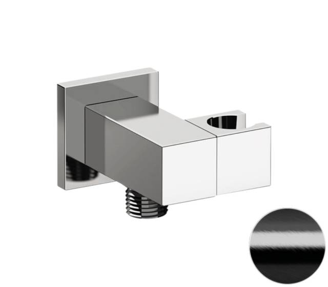 Держатель ручного душа с подключением шланга Remer 337SCFP, черный брашированный хром