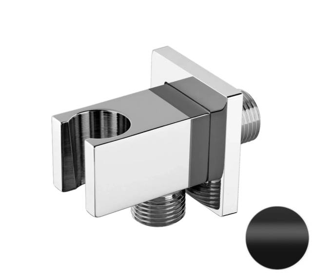 Держатель ручного душа с подключением шланга Remer 337QNO, черный матовый