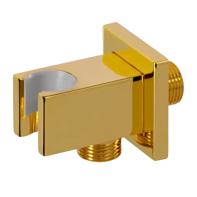 Держатель ручного душа с подключением шланга Remer 337QDO, золото глянцевое