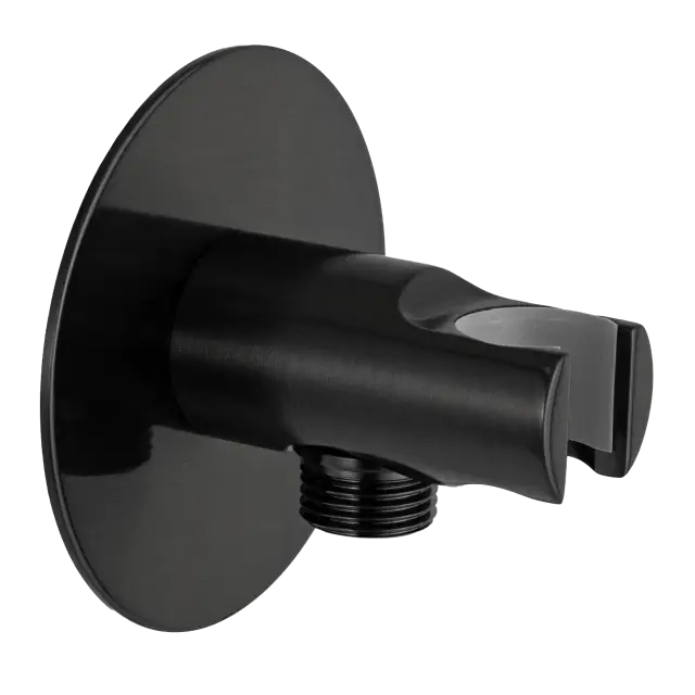 Держатель ручного душа с подключением шланга Remer 337XCFP, черный брашированный хром