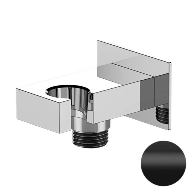 Держатель ручного душа с подключением шланга Remer 337WNO, черный матовый