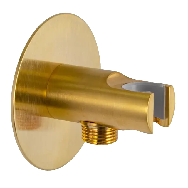 Держатель ручного душа с подключением шланга Remer 337XBG, золото брашированное