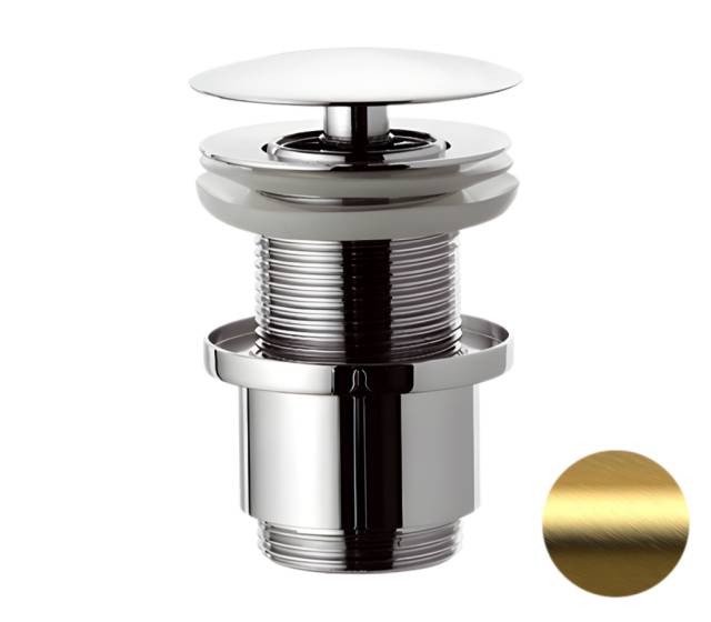 Донный клапан незапираемый без перелива 1”1/4 Remer 9072BG, золото брашированное