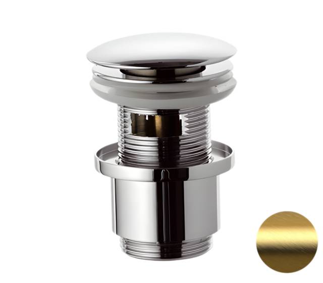 Донный клапан с переливом 1”1/4 Remer 905CC2114BG, золото брашированное