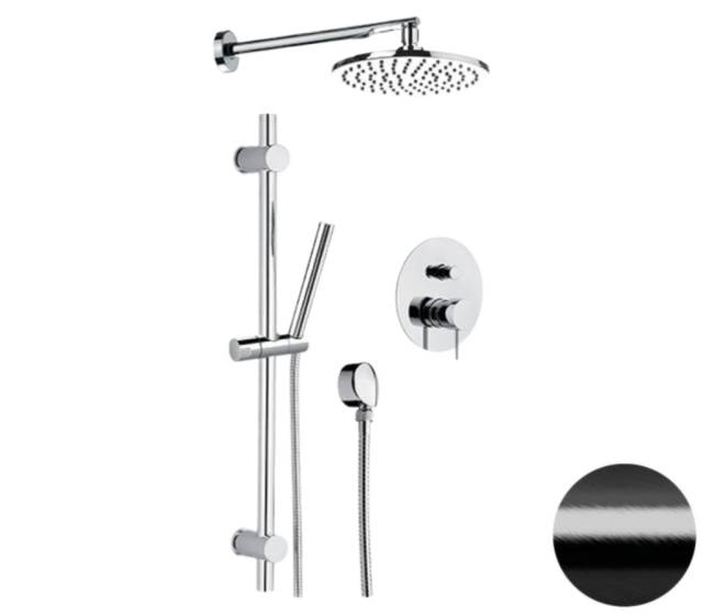 Душевая система Remer X Style X09S01OСFP, черный брашированный хром