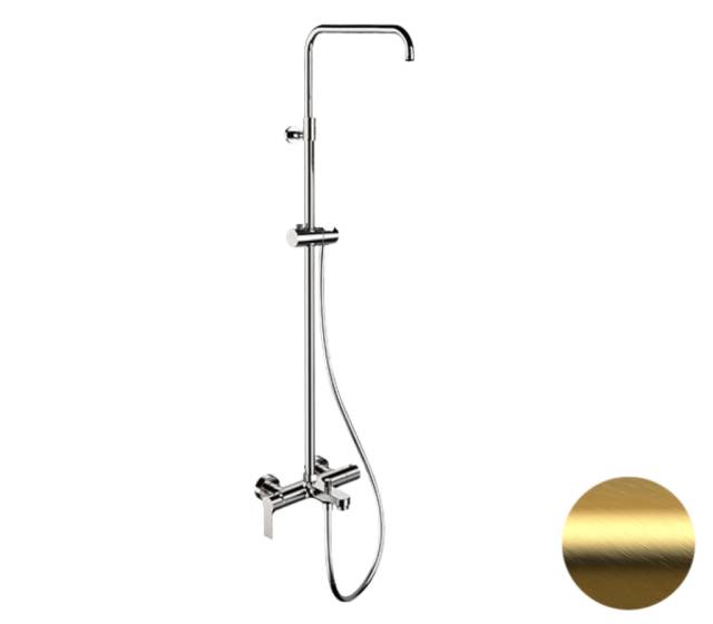 Душевая система с изливом Remer Energy EY34ASSDBG, брашированное золото
