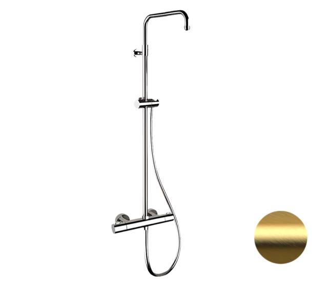 Душевая система термостатическая Remer Elegance EQ32ASSDBG, золото брашированное