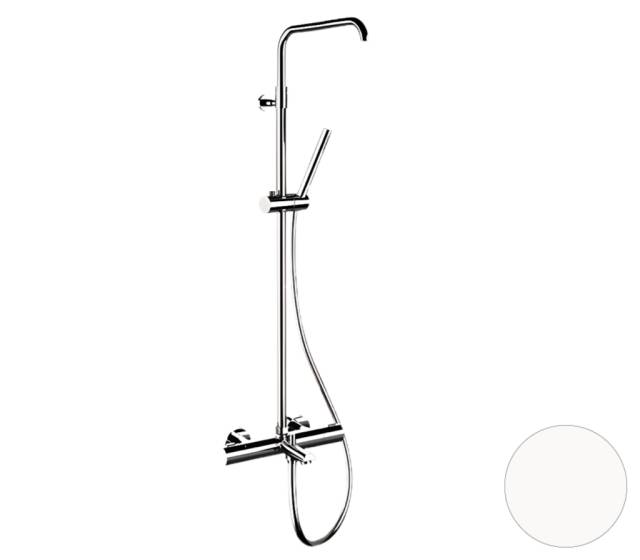 Душевая система термостатическая с изливом Remer Elegance EQ34A7MMSSOFBO, белый матовый