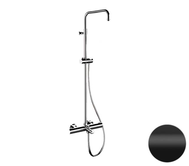 Душевая система термостатическая с изливом Remer Elegance EQ34ASSDNO, черный матовый