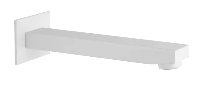 Излив настенный 18 см Remer Qubika 91QBO, белый матовый