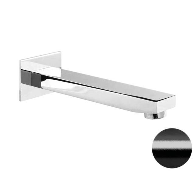 Излив настенный 18 см Remer Qubika 91QCFP, черный брашированный хром