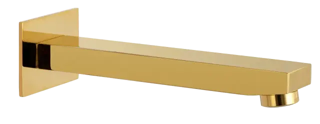 Излив настенный 18 см Remer Qubika 91QDO, золото глянцевое