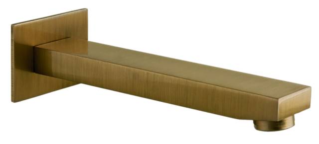 Излив настенный 18 см Remer Qubika 91QVO, состаренная латунь