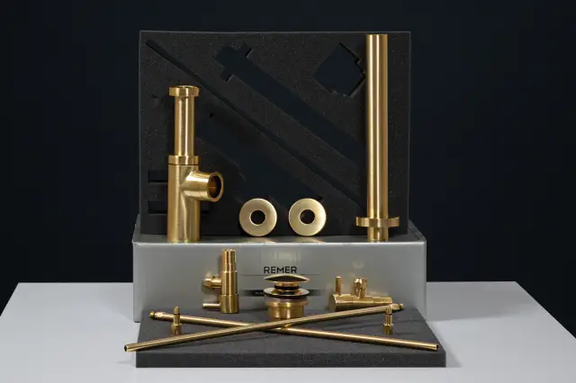 Набор аксессуаров для раковины Remer KIT10COMPBG, золото брашированное