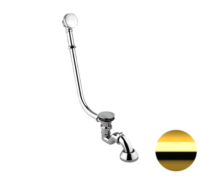 Слив-перелив click-clack для ванны Remer 96LICCDO, золото глянцевое