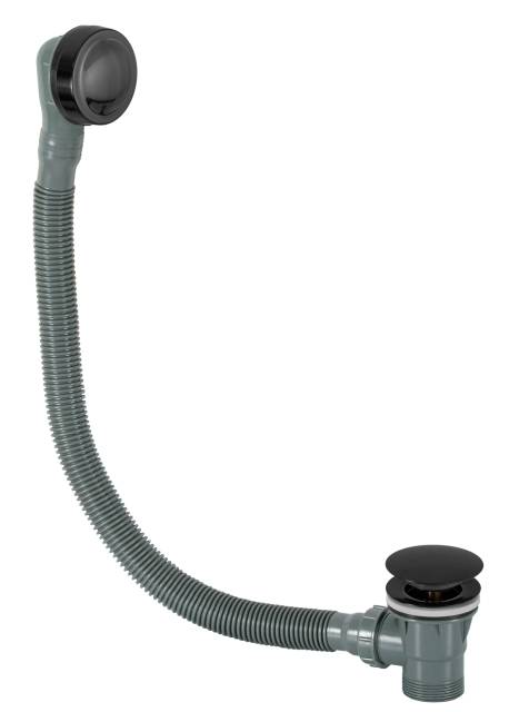 Слив-перелив click-clack для ванны Remer 96PCCCFP, черный брашированный хром