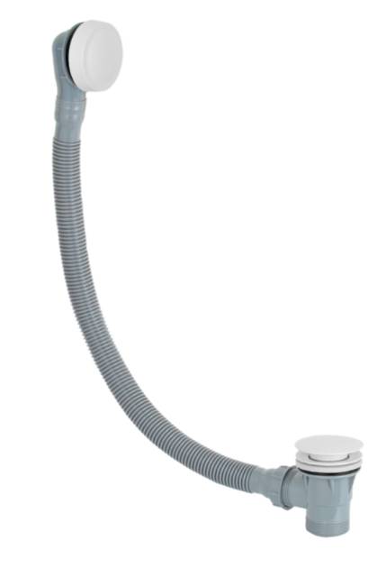 Слив-перелив click-clack для ванны Remer 96PCCBO, белый матовый