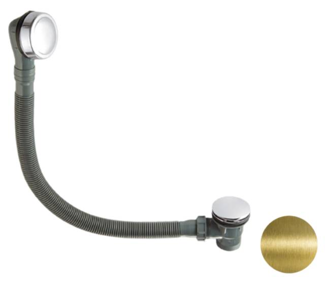 Слив-перелив click-clack для ванны Remer 96PCCVO, состаренная латунь