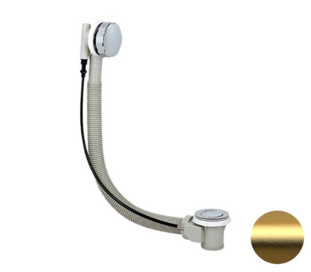 Слив-перелив полуавтоматический для ванны Remer 96PBG, золото брашированное