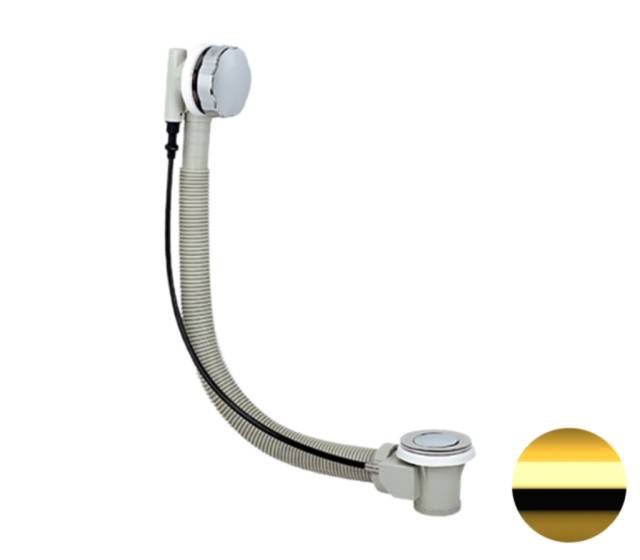 Слив-перелив полуавтоматический для ванны Remer 96PDO, золото глянцевое