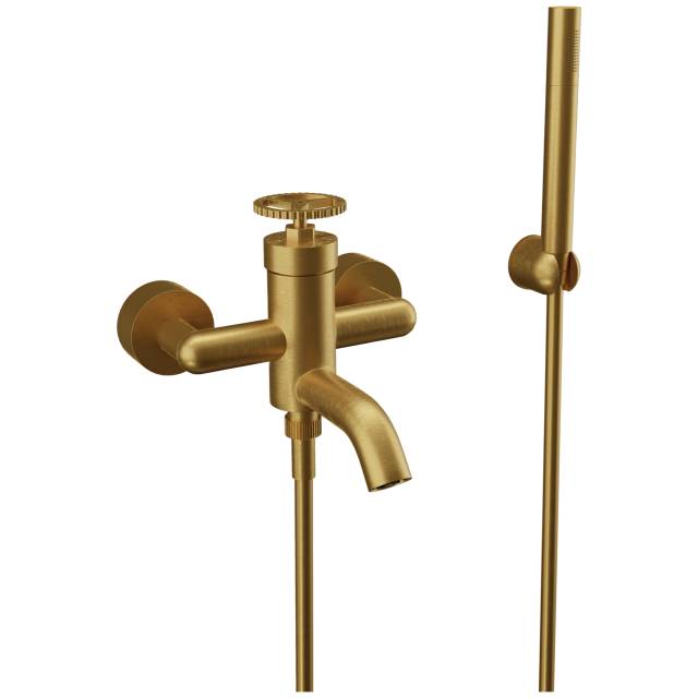 Смеситель для ванны Remer Chrono CH02BG, золото брашированное