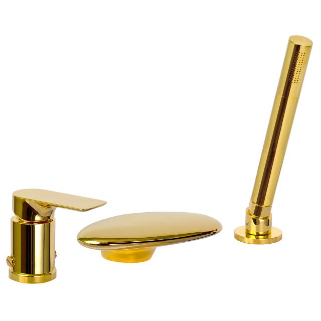 Смеситель для ванны Remer Infinity I07UFDO, золото глянцевое