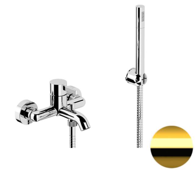 Смеситель для ванны Remer Metrica MC02DO, золото глянцевое