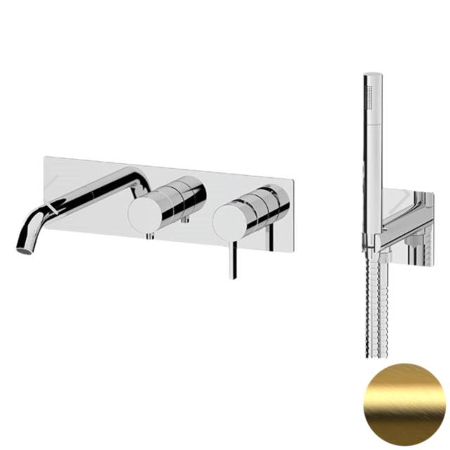 Смеситель для ванны Remer Metrica MC53D2BG, золото брашированное