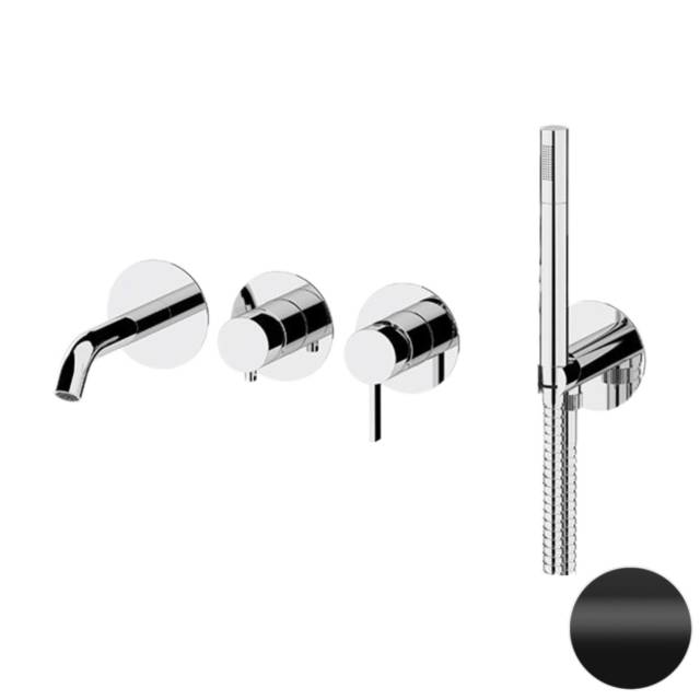 Смеситель для ванны Remer Metrica MC53D2PWBNO, черный матовый