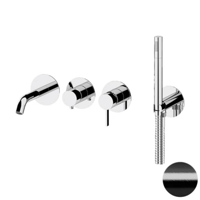 Смеситель для ванны Remer Metrica MC53D2PWBCFP, черный брашированный хром