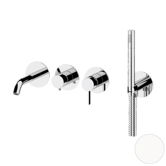 Смеситель для ванны Remer Metrica MC53D2PWBBO, белый матовый