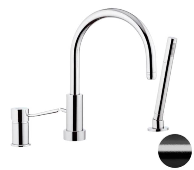 Смеситель для ванны Remer Minimal N072CFP, черный брашированный хром