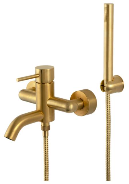 Смеситель для ванны Remer X Style X02BG, золото брашированное