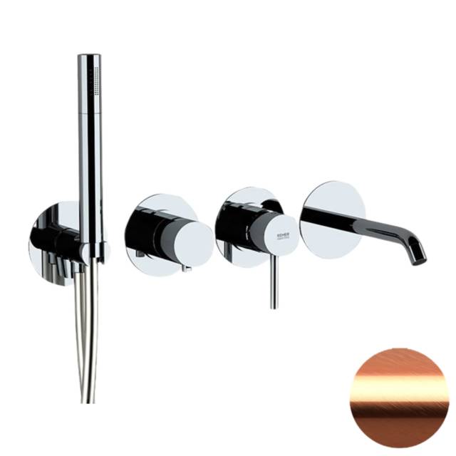 Смеситель для ванны Remer X Style X96S03ROXXRP, медь брашированная