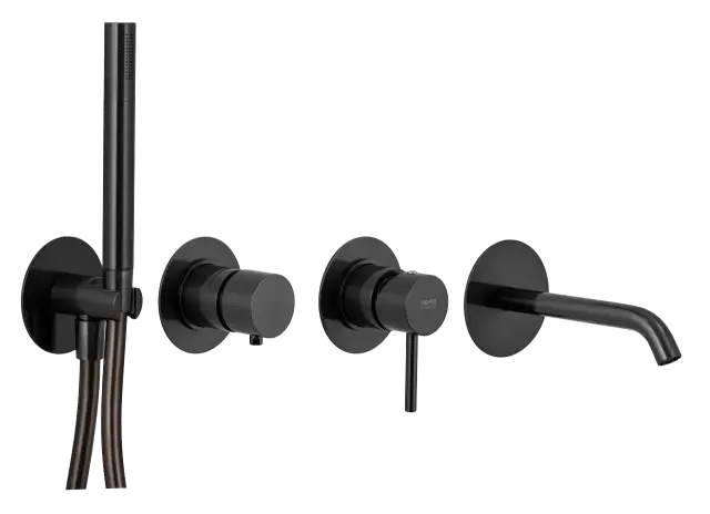 Смеситель для ванны Remer X Style X96S03ROXXCFP, черный брашированный хром