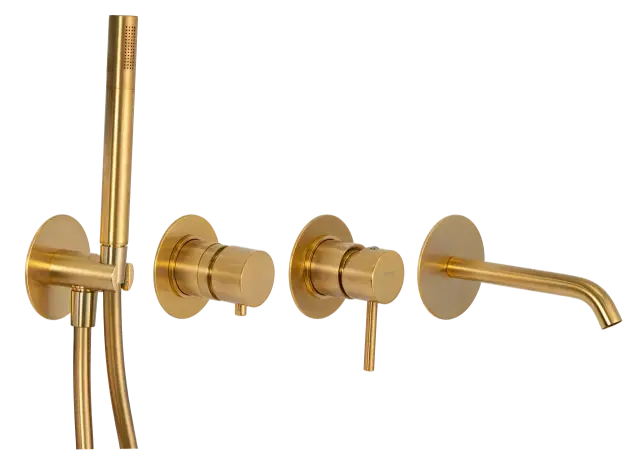 Смеситель для ванны Remer X Style X96S03ROXXBG, золото брашированное