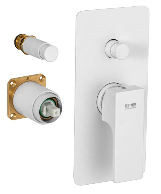 Смеситель для душа Remer Absolute AU09KBBO, белый матовый