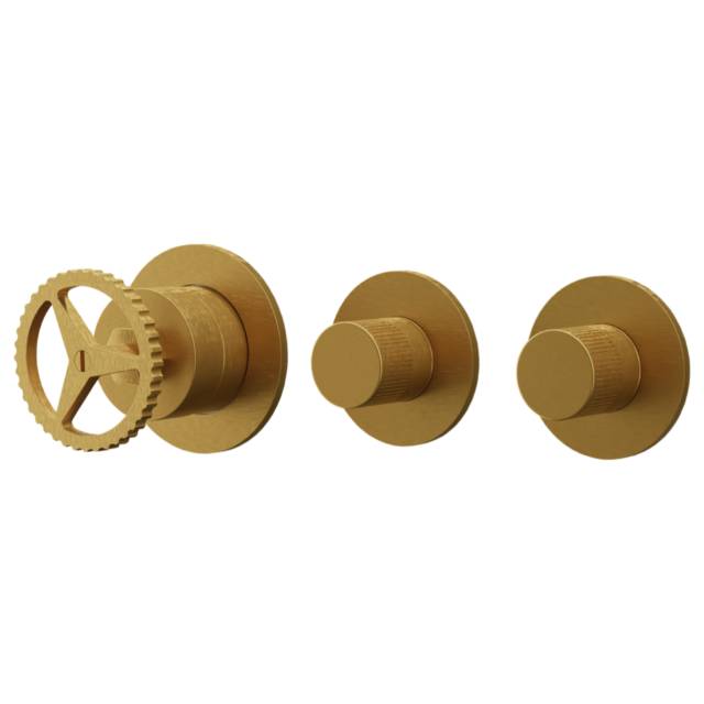 Смеситель для душа Remer Chrono CH98D2PWBBG, золото брашированное